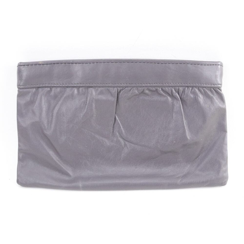 Vtg Cobblers Classics Clutch Handbag Women S Gray Leather Pleated Purse Bag